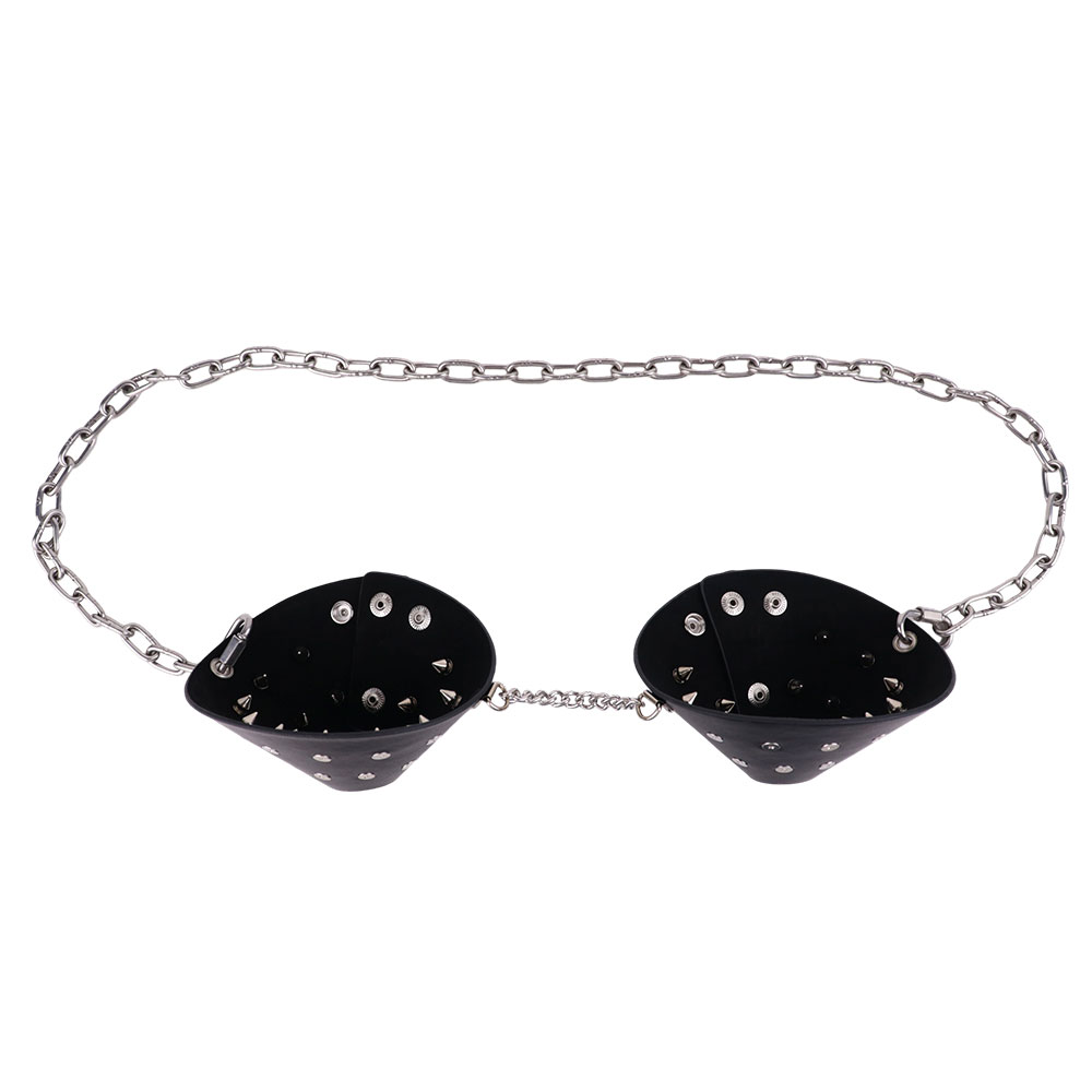 Steel Chain - อุปกรณ์รัดหน้าอก DOGLOV สำหรับผู้หญิง แบบสวมใส่ ติดจุกนม หมุดแหลม