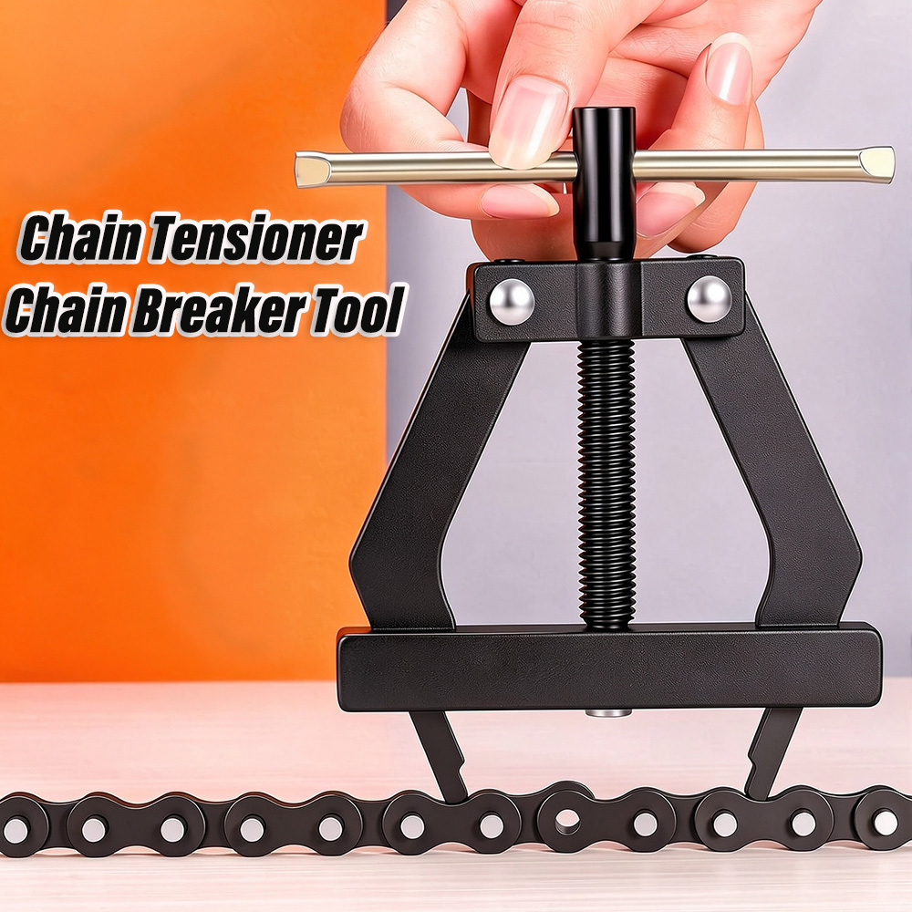Chain Breaker - ชุดเครื่องมือโซ่จักรยานยนต์และจักรยาน ความแข็งสูง ตัวตัดโซ่แบบลูกกลิ้ง ตัวปรับความตึง ตัวยึดโซ่สำหรับซ่อมแซมโซ่รถเก็บเกี่ยว