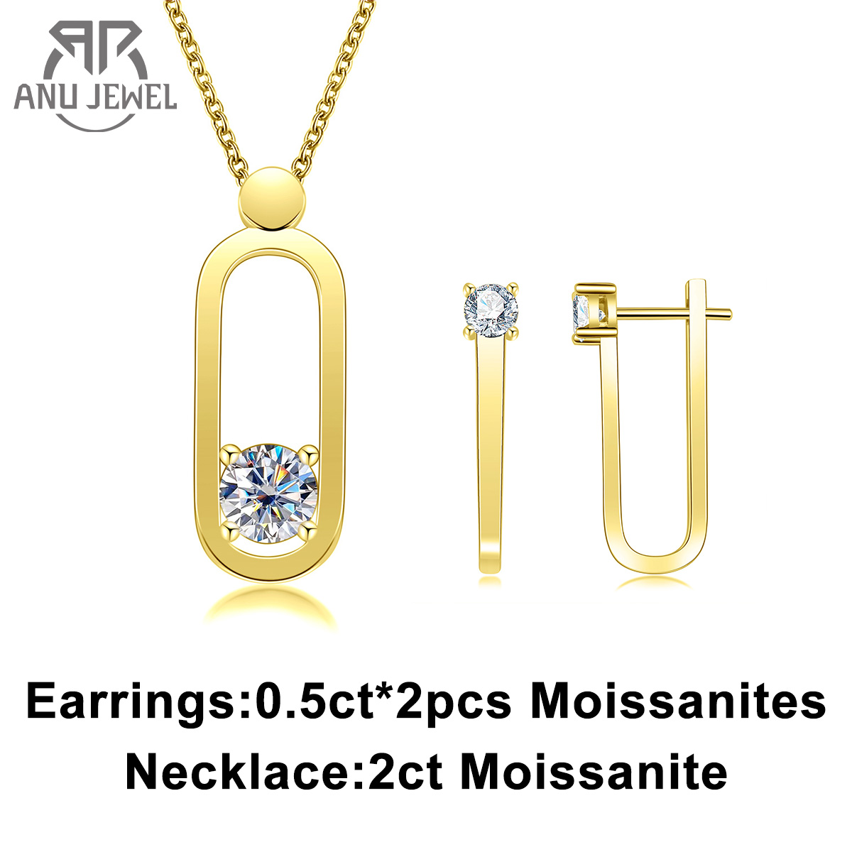 AnuJewel 2ct D สี Moissanite P - Ansi Chain บทวิจารณ์และราคา
