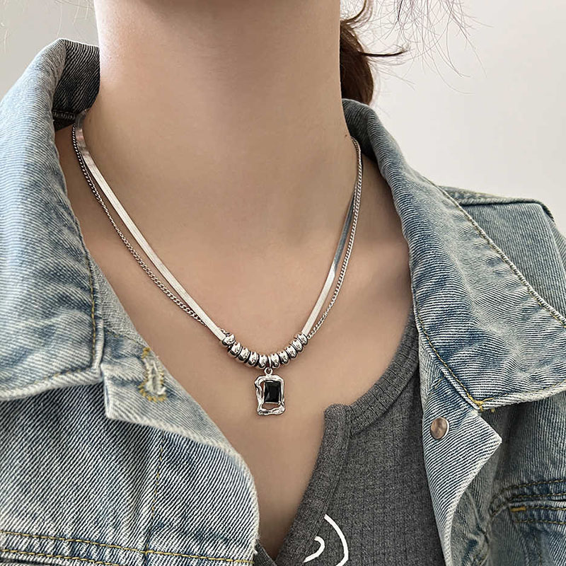 Layeredโซ่สแตนเลสChokerสร้อยคอ - Xcm Chain บทวิจารณ์และราคา