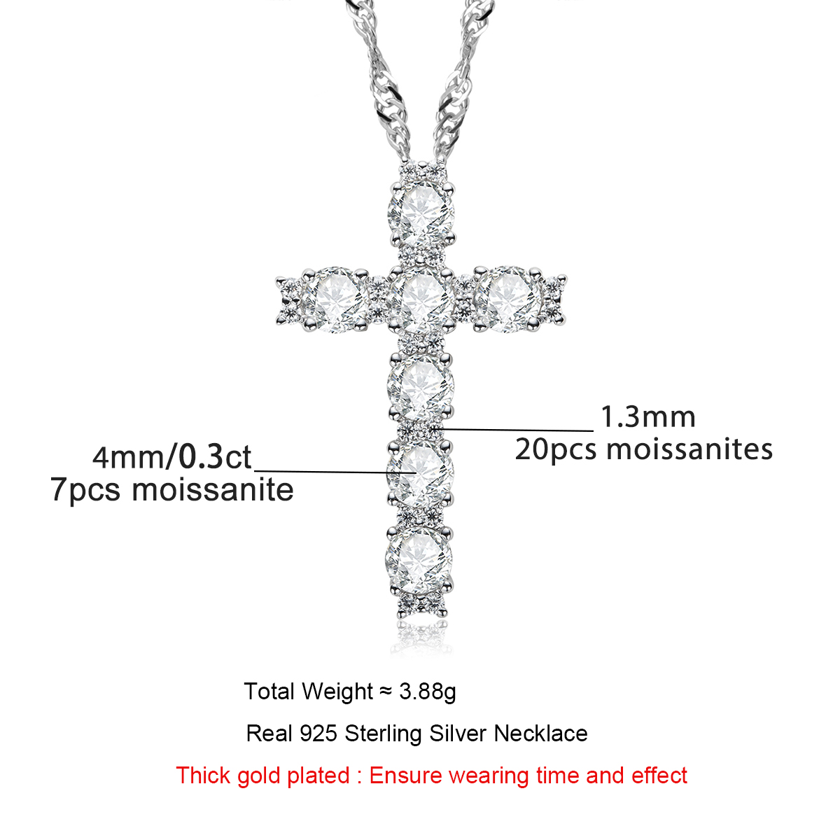 AnuJewel 4MM 2.1 กะรัต D สี Mo - Ansi Chain บทวิจารณ์และราคา